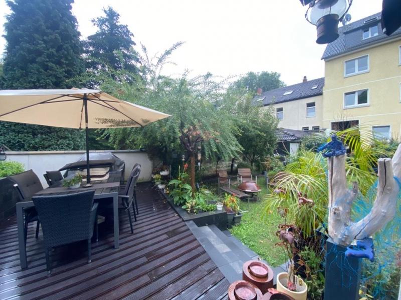 Terrasse der alten Bäckerei, die nun Wohnraum bietet - 