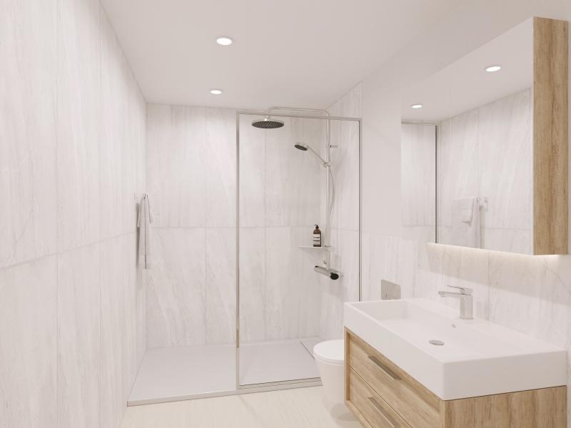 Badezimmer im eleganten Design - 2.5 Zimmer Etagenwohnung in Geroldswil