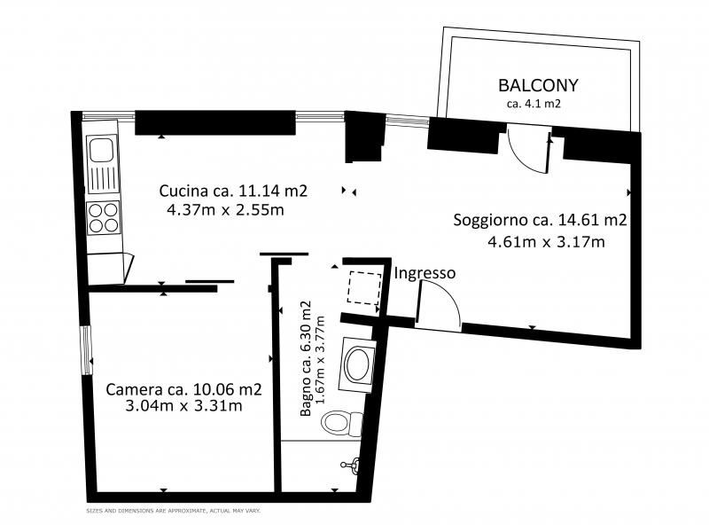 Planimetria  - 2.5 pièces Appartement a Viganello