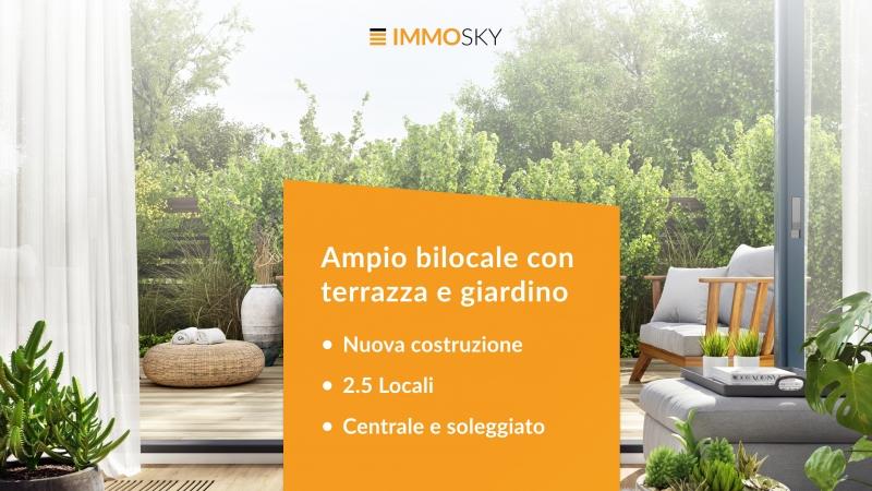 Ampio bilocale con terrazza e giardino - 2.5 pièces Appartement en rez-de-chaussée a Gorduno