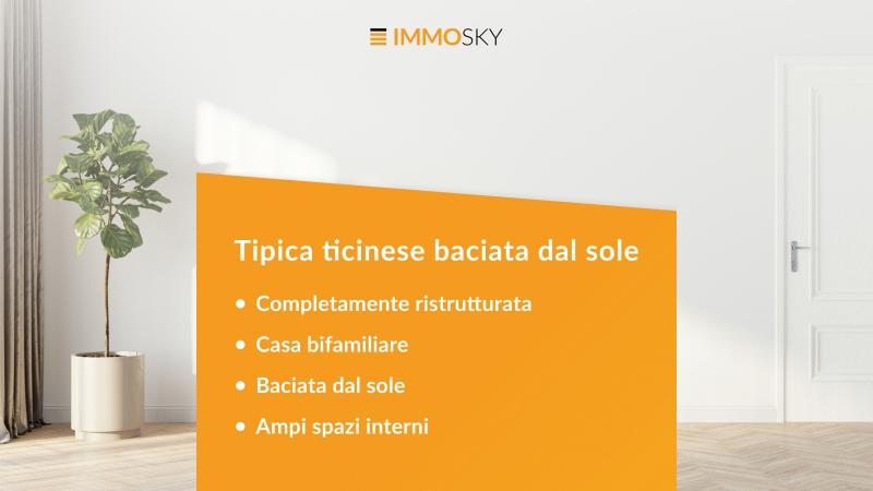 Tipica ticinese baciata dal sole - 8 stanze Casa bifamiliare a Curio