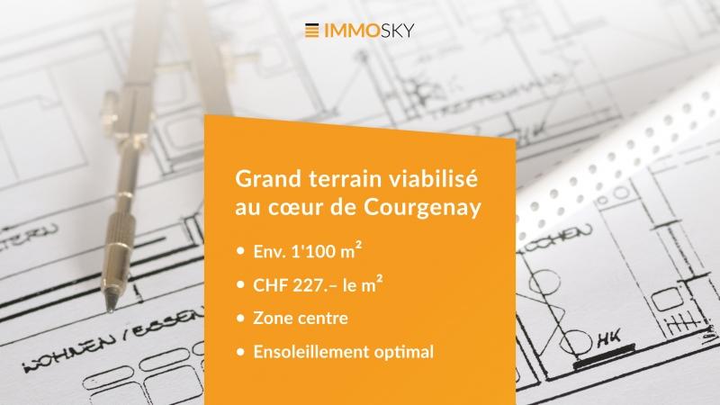 Grand terrain viabilisé  - Terrain à bâtir à Courgenay