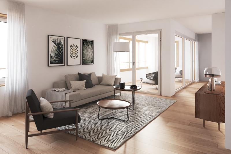 Lichtdurchfluteter Wohnbereich mit angrenzendem Balkon - 3.5 Zimmer Dachwohnung in Höri
