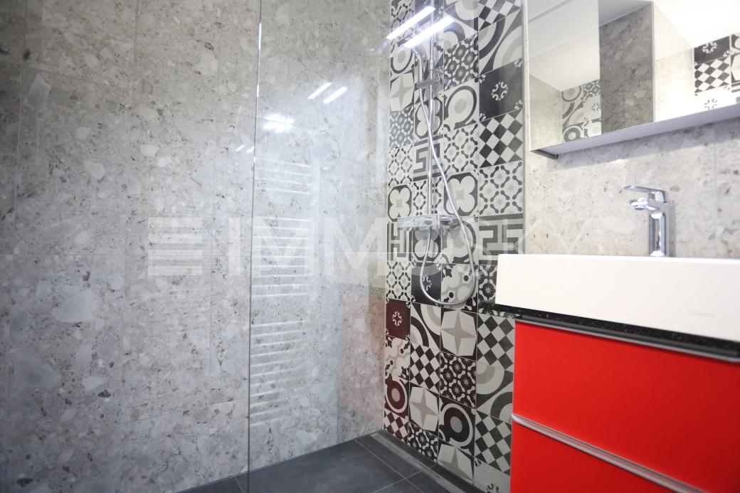 Salle d'eau avec douche à l'italienne et WC - 3.5 pièces Appartement a Vuisternens en Ogoz