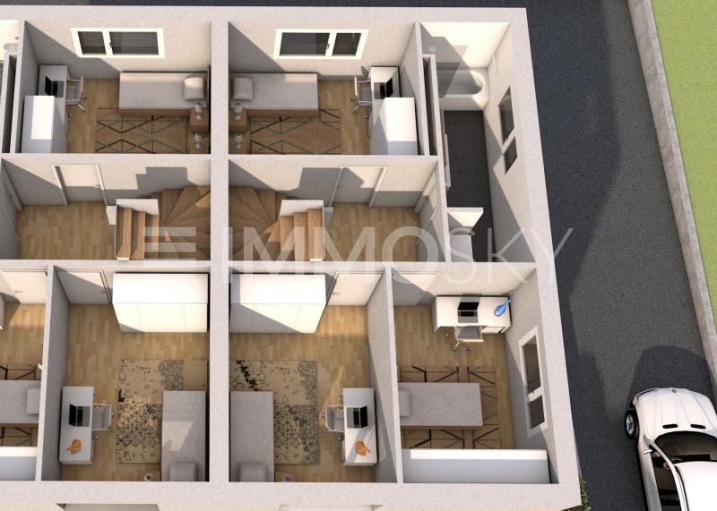Plan 3D Etage - villa C1 et C2 - 5.5 rooms End-terrace house in Delley