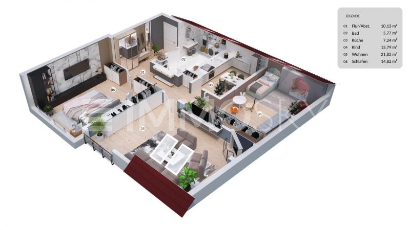 Grundriss einer Wohnung - 