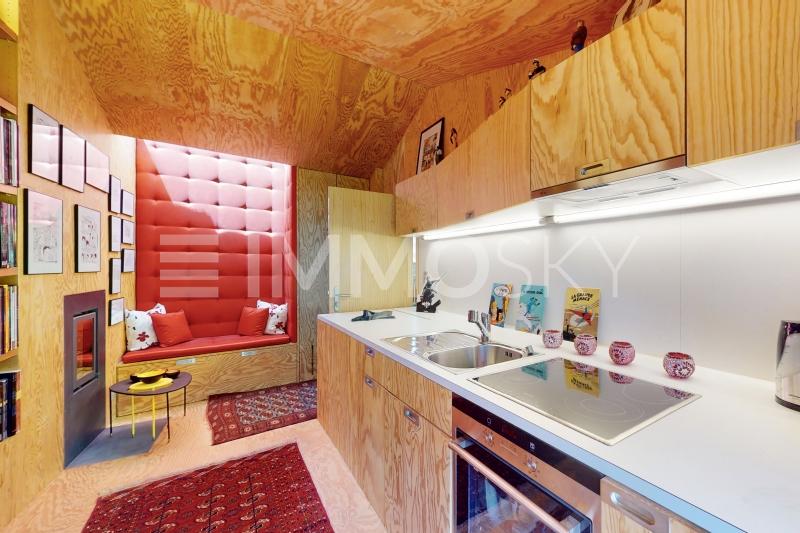 Cuisine et séjour - 2.5 Zimmer Chalet in Martigny