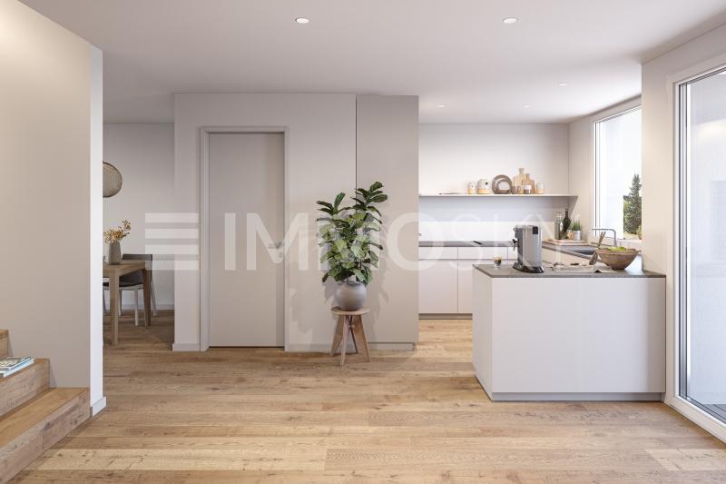 Die Küche mit qualitativ hochstehenden Küchengeräten (Visualisierung) - 3.5 rooms Penthouse in Mettmenstetten