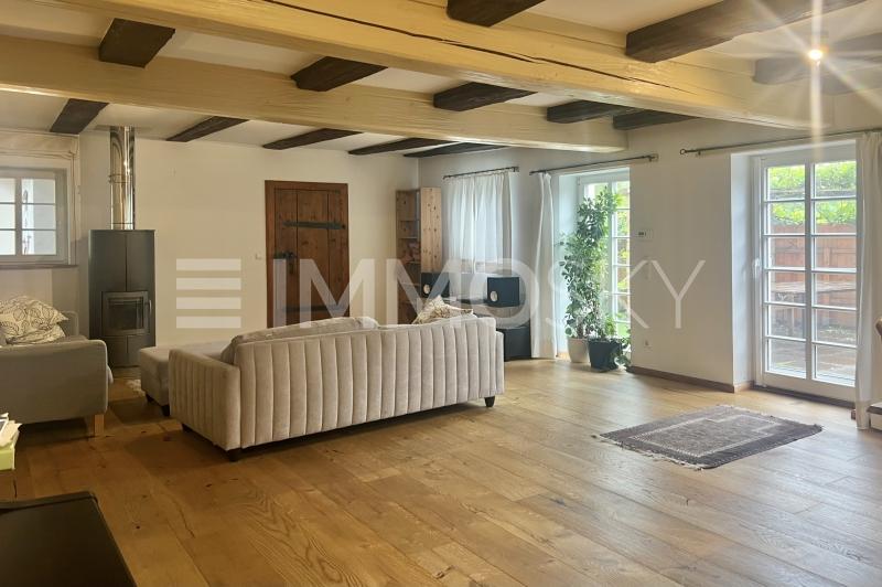 Wohnzimmer mit Kamin  - 