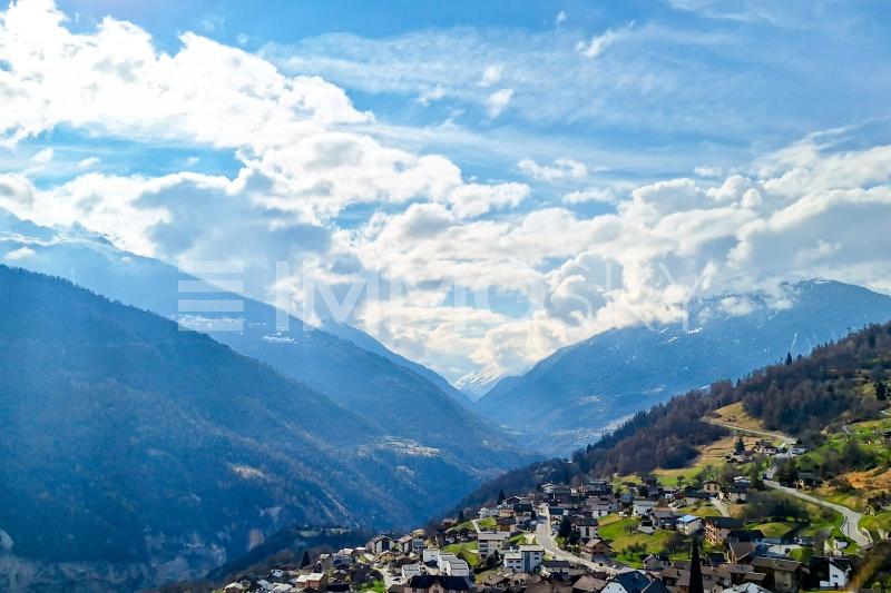 Vue sur le Val d Hérens - Terrain à bâtir à Vex