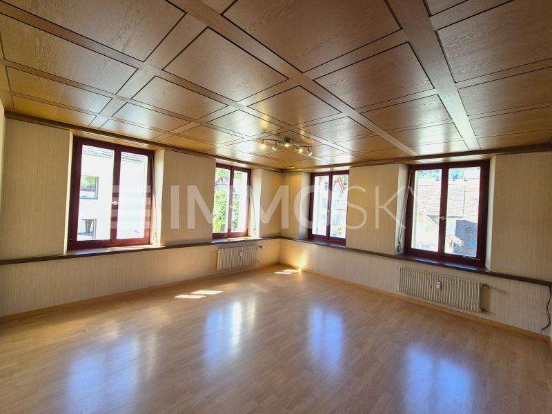 Charmantes Wohnzimmer mit viel Tageslicht - 3.5 pièces Appartement a Berneck