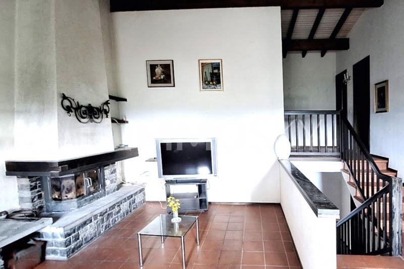 Soggiorno con camino - 7.5 pièces Maison a Carabbia