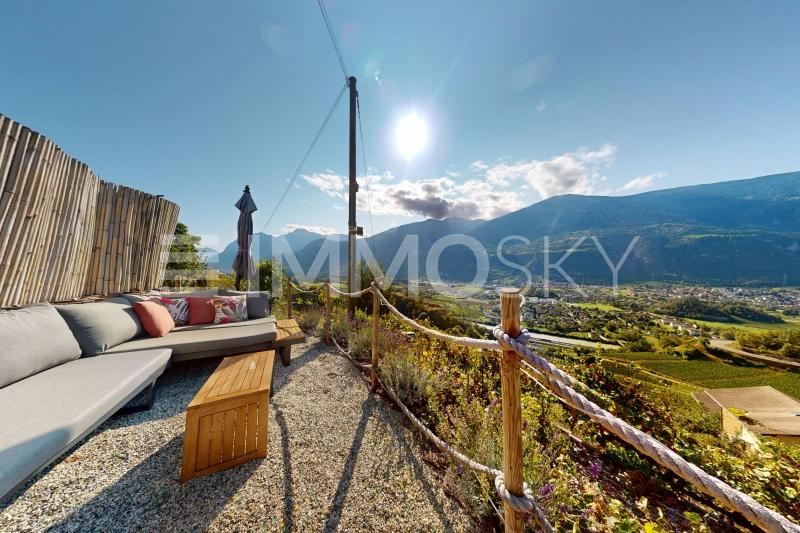 Salon extérieur pour profiter des soirées en famille ou entre amis - 4.5 rooms House in Flanthey