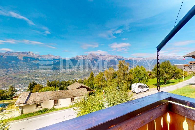 Vue depuis le balcon - 4.5 Zimmer Ferienhaus in Les Agettes