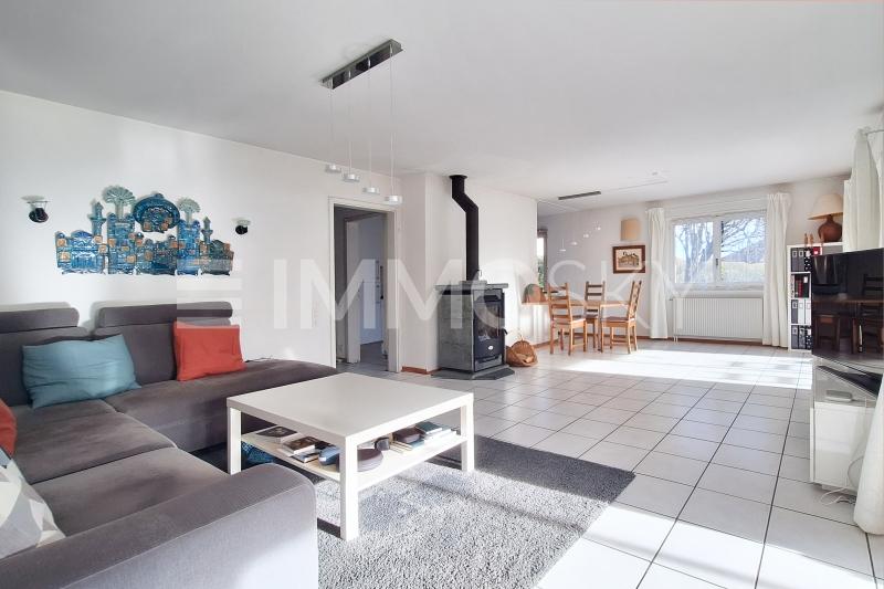 Salon avec poêle pour une ambiance chaleureuse - 6.5 pièces Maison mitoyenne a Bassins