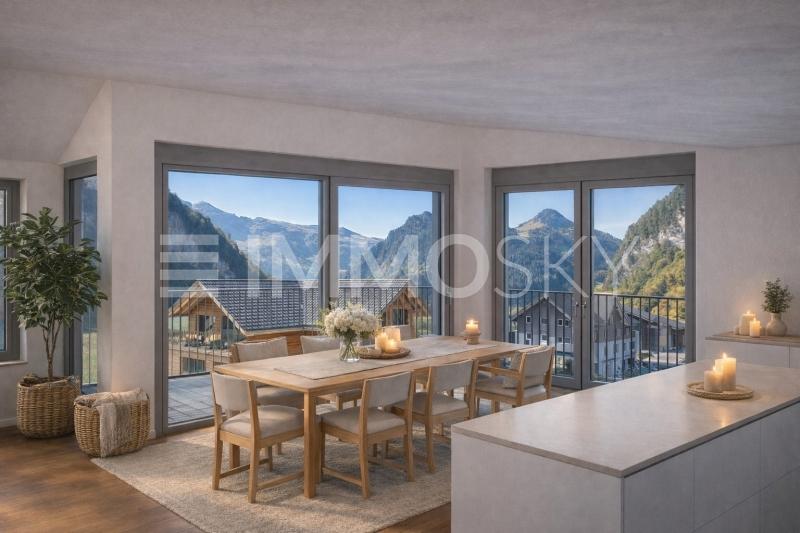 Weite Horizonte aus dem fantastischen Wohnbereich aus - 5.5 rooms Flat in Unteriberg