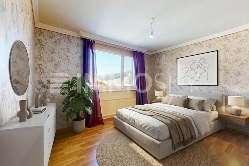 Chambre parentale home staging - 3.5 pièces Appartement a Tramelan