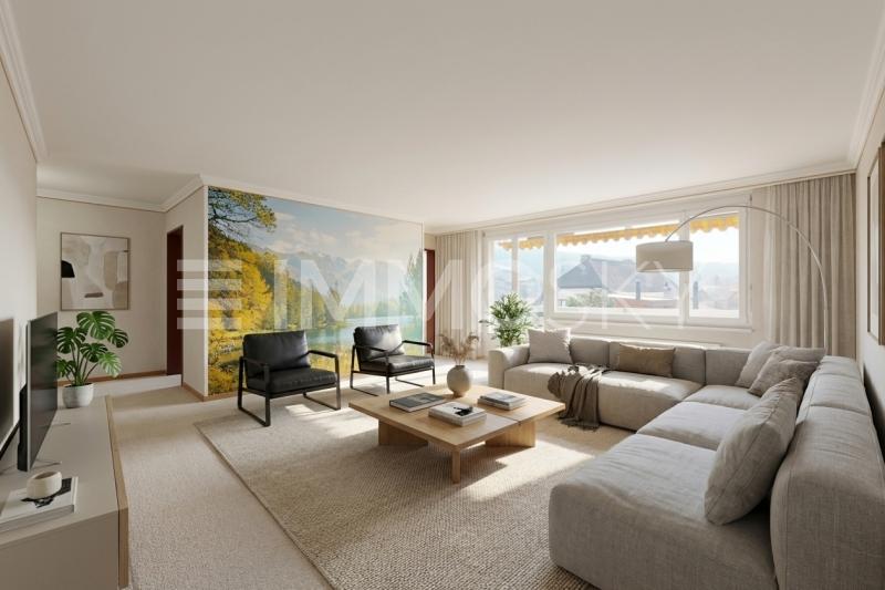 Séjour lumineux home staging - 3.5 pièces Appartement a Tramelan