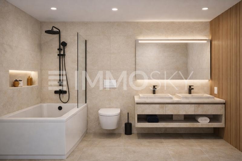 Salle de bains avec double vasque - 5.5 pièces Maison jumelle a Courtételle