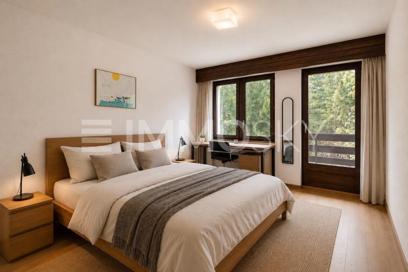 Grande chambre parentale - Home Staging - 3.5 pièces Appartement a Crans Montana