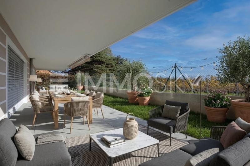 Terrasse privative et ensoleillée (aménagement virtuel) - 4.5 pièces Appartement en rez-de-chaussée a Etoy
