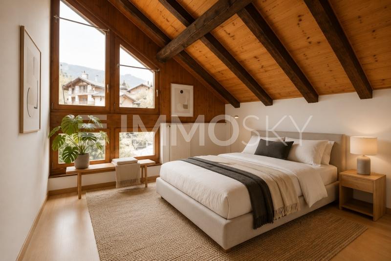 Chambre lumineuse - Home Staging - 8 stanze Casa plurifamiliare a Miège