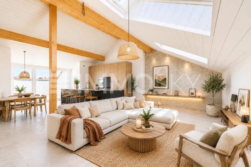 Séjour confortable avec beaucoup de cachet homestaging - 4.5 pièces Duplex a Sullens