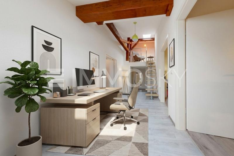 Couloir de l etage 4.5 pieces (HOMESTAGING) - 2 appartements Immeuble mixte à Sorens
