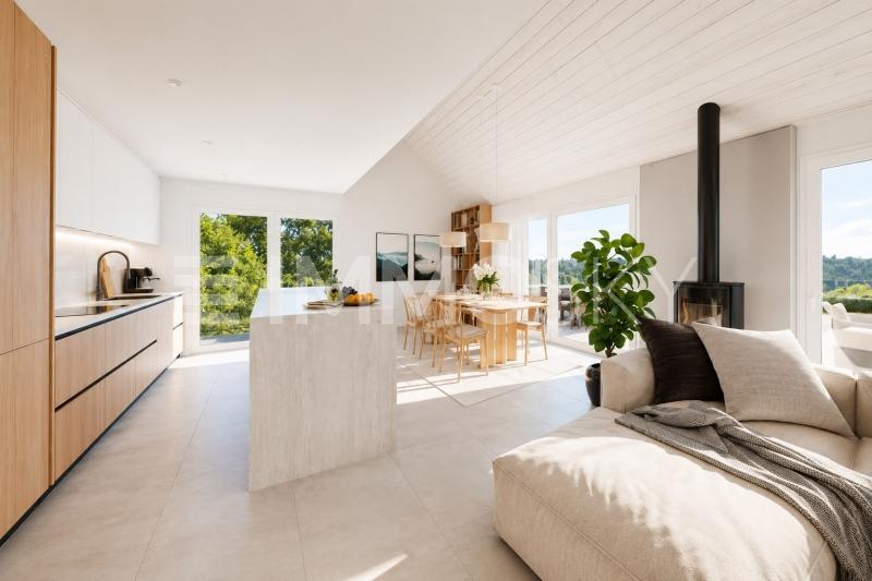 Pièce à vivre lumineuse - 4.5 pièces Appartement en attique a St Cergue