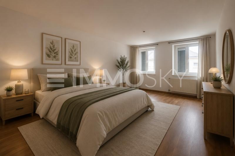 Helles Schlafzimmer - 12 Zimmer Wohn- und Geschäftshaus in Reconvilier