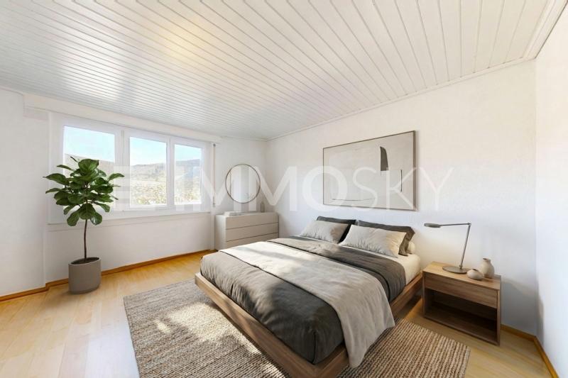 Chambre lumineuse - Home Staging - 3 Zimmer Etagenwohnung in Moutier