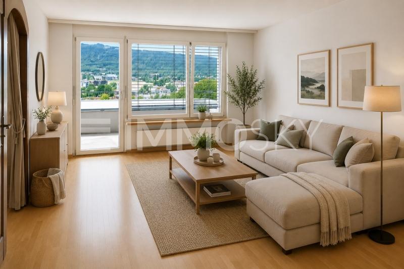 Grosszügiges und helles Wohnzimmer - 3.5 pièces Appartement a Münchwilen AG