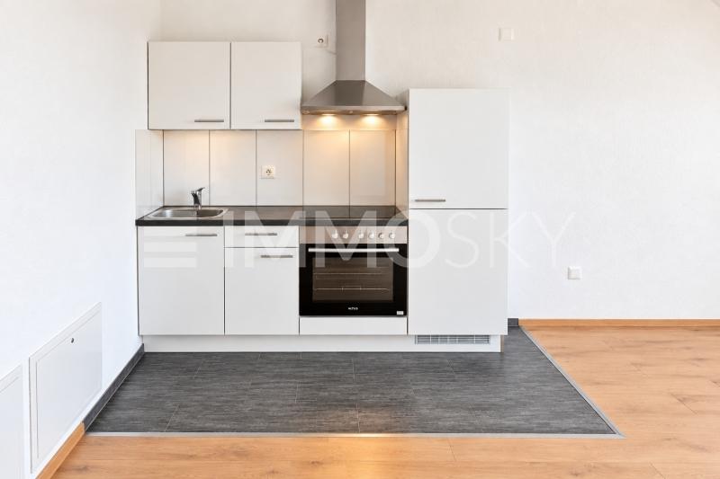 Minimalistische Küche mit Holzboden - 1.5 rooms Penthouse in Kappel SO