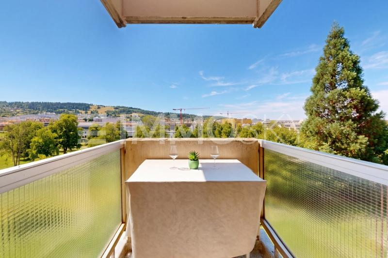 Deuxième balcon - 4.5 Zimmer Etagenwohnung in La Chaux de Fonds