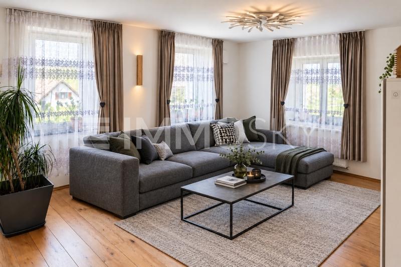 Visualisierung - Helles Wohnzimmer mit gemütlicher Atmosphäre - 11 rooms Two-family house in Schwaderloch