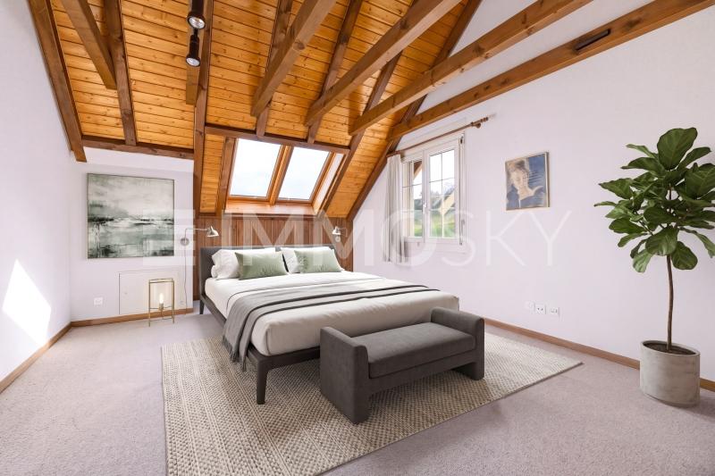 Traumhaftes Schlafzimmer mit Dachbalken - 5.5 Zimmer Landhaus in Embrach