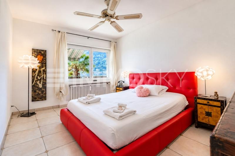 Camera da letto con vista sul lago - 4.5 pièces Appartement a Brusino Arsizio