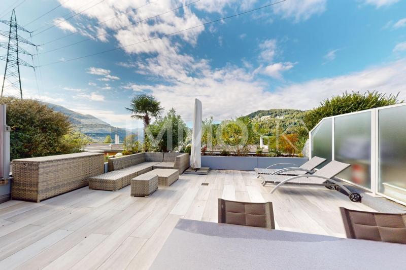 Grande terrazzo panoramico soleggiato - 2.5 Zimmer Wohnung in Grancia