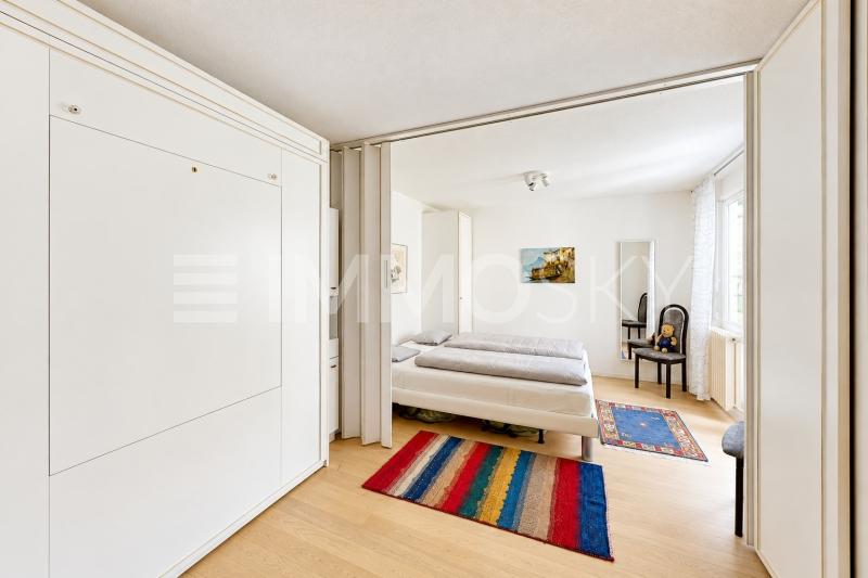 Camera con parete mobile e letto a ribalta - 2.5 Zimmer Wohnung in Grancia