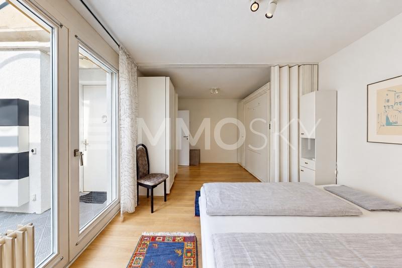 Camere con uscite separate, parete amovibile e letto a ribalta - 2.5 Zimmer Wohnung in Grancia