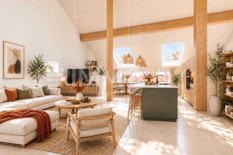 Magnifique pièce de vie avec belle hauteur sous-plafond homestaging - 4.5 Zimmer Maisonette in Sullens
