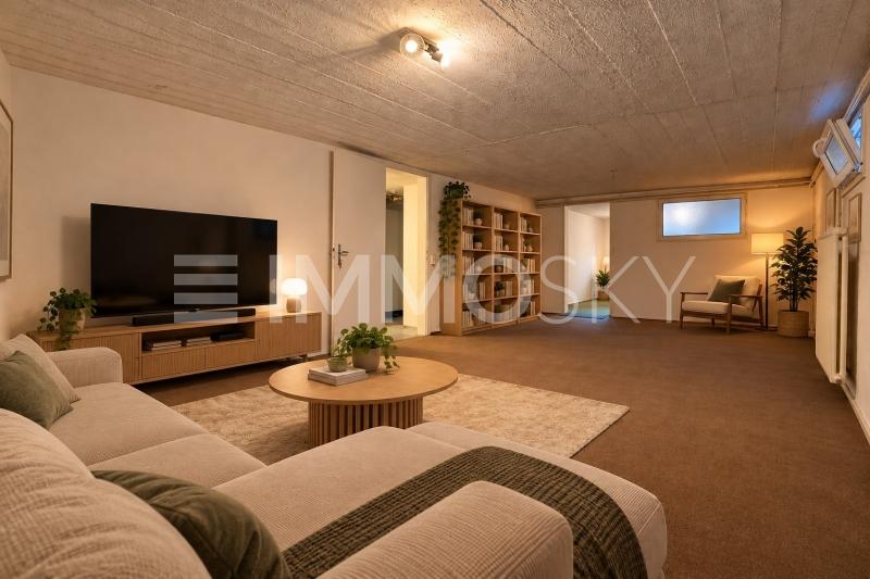 Salle polyvalente au sous-sol (aménagement IA) - 5 Zimmer Haus in Confignon